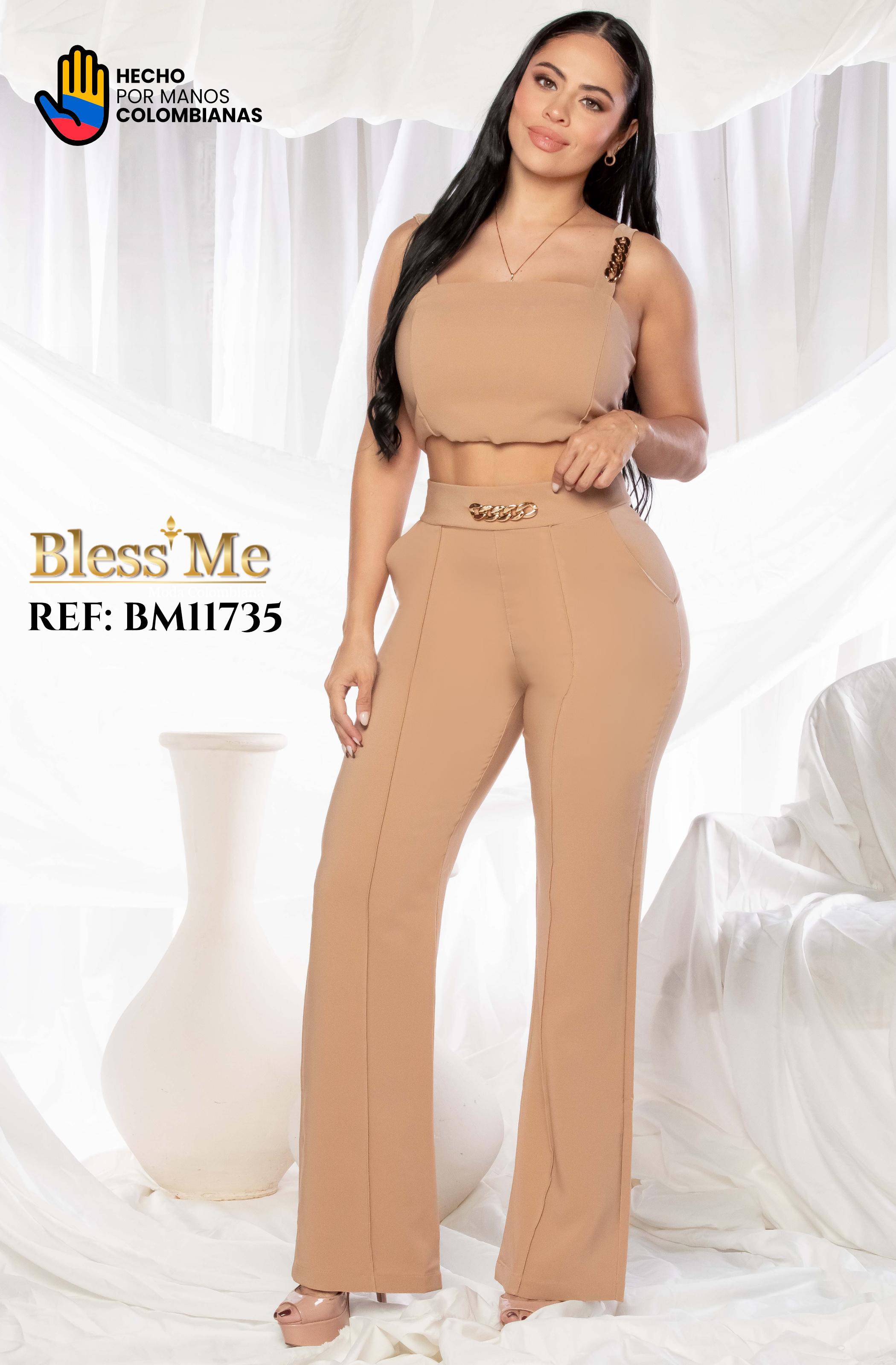 Conjunto colombiano para mujer con pantalón y blusa a juego